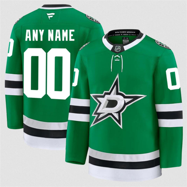 Customized Fanatics Men's Dallas Stars Green 2024-25 Home Stitched Hockey Jersey