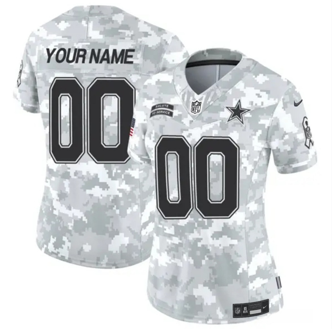 Customized Women's Nike Dallas Cowboys 2024 F.U.S.E Arctic Camo Salute to Service Limited Stitched Football Jersey