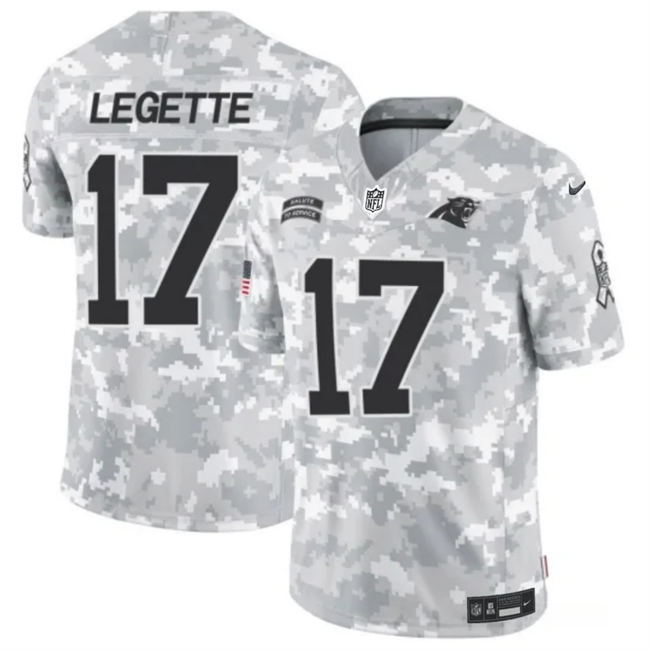 Men's Carolina Panthers #17 Xavier Legette 2024 F.U.S.E Arctic Camo Salute to Service Limited Stitched Football Jersey