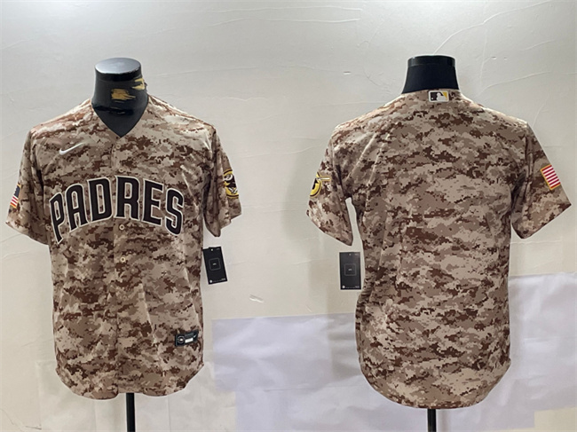 Men's San Diego Padres Blank Tan Camo Cool Base Stitched Baseball Jersey