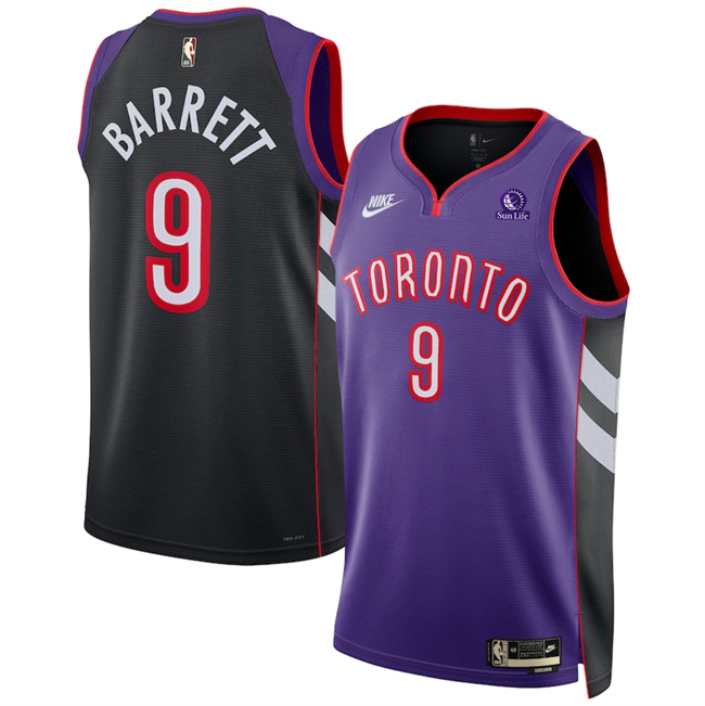 Men's Toronto Raptors #9 RJ Barrett Purple 2024-25 Classic Edition Swingman Stitched Basketball Jersey