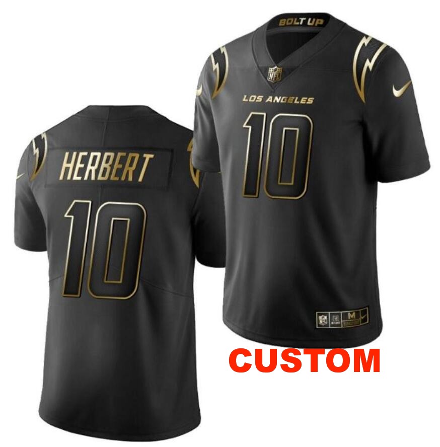 Men's Los Angeles Chargers Custom Nike Golden Black Limited Stitched NFL Jersey