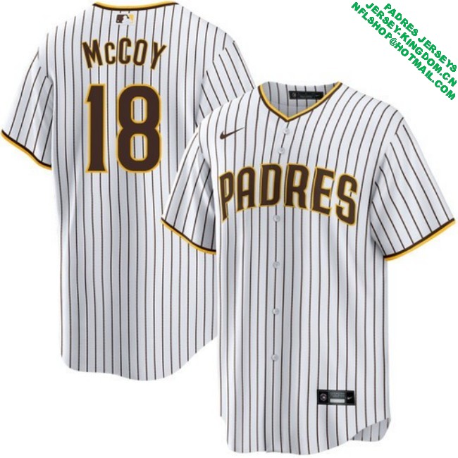 Nike Men's #18 Mason McCoy San Diego Padres Home Stitched MLB Baseball Jersey - White