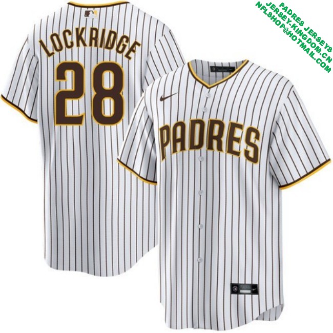 Nike Men's #28 Brandon Lockridge San Diego Padres Home Stitched MLB Baseball Jersey - White