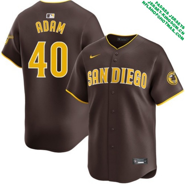 Nike Men's #40 Jason Adam San Diego Padres Road Limited Stitched MLB Baseball Jersey - Brown