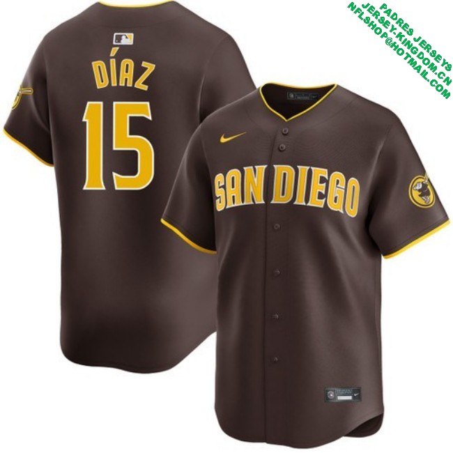 Nike Men's #15 Elias Diaz San Diego Padres Road Limited Stitched MLB Baseball Jersey - Brown