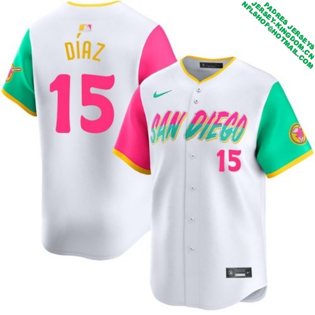 Nike Men's #15 Elias Diaz San Diego Padres City Connect Limited Stitched MLB Baseball Jersey - White