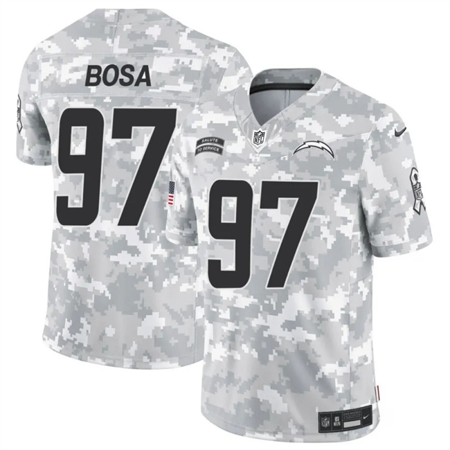 Men's Los Angeles Chargers #97 Joey Bosa 2024 F.U.S.E Arctic Camo Salute to Service Limited Stitched Football Jersey