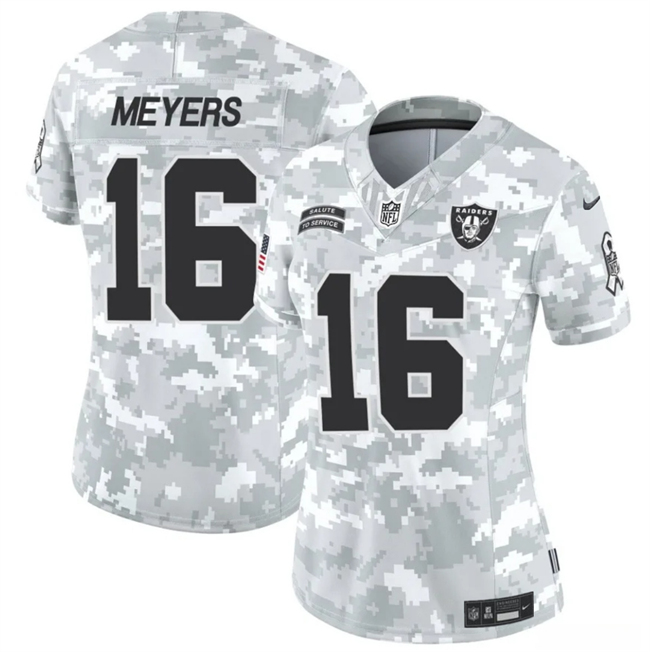 Women's Las Vegas Raiders #16 Jakobi Meyers 2024 F.U.S.E Arctic Camo Salute to Service Limited Stitched Jersey(Run Small)