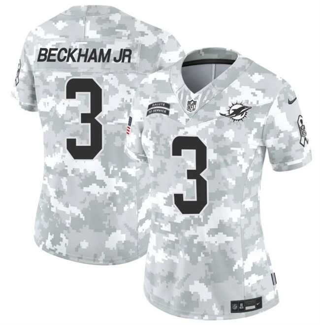 Women's Miami Dolphins #3 Odell Beckham Jr. 2024 F.U.S.E Arctic Camo Salute to Service Limited Stitched Football Jersey(Run Small)