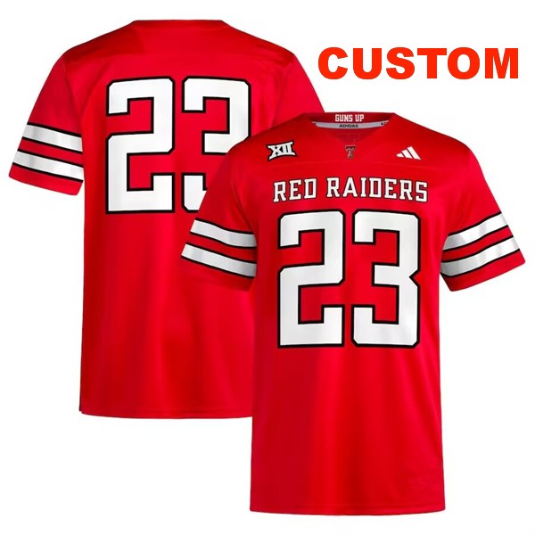 Men's Custom Texas Tech Red Raiders Red Home Stitched Jersey