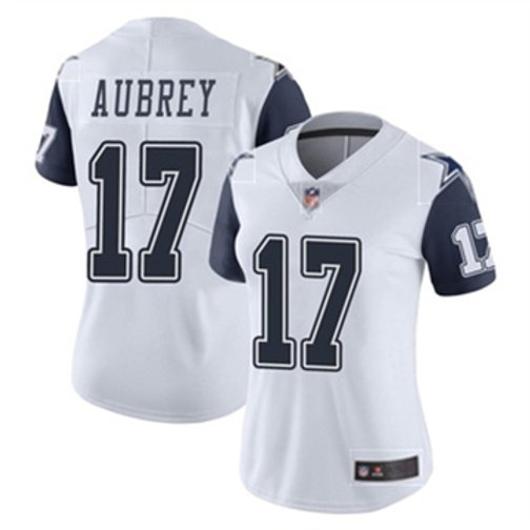 Women's Dallas Cowboys #17 Brandon Aubrey Vapor Limited Stitched Jersey Color Rush White