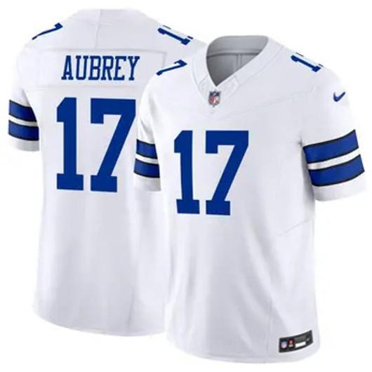 Men's Dallas Cowboys #17 Brandon Aubrey Vapor F.U.S.E. Limited White Stitched Jersey