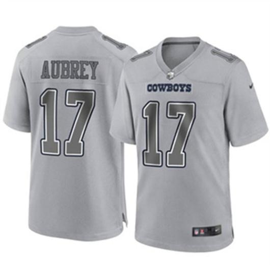 Men's Dallas Cowboys #17 Brandon Aubrey Atmosphere Fashion Limited Stitched Jersey Gray