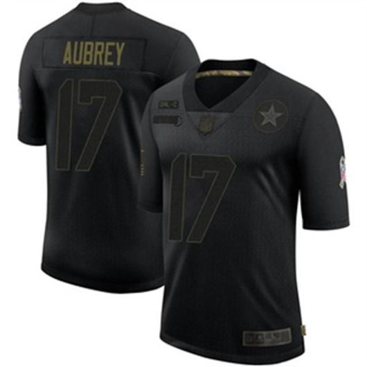 Men's Dallas Cowboys #17 Brandon Aubrey Vapor Limited 2020 Salute to Service Black Stitched Jersey