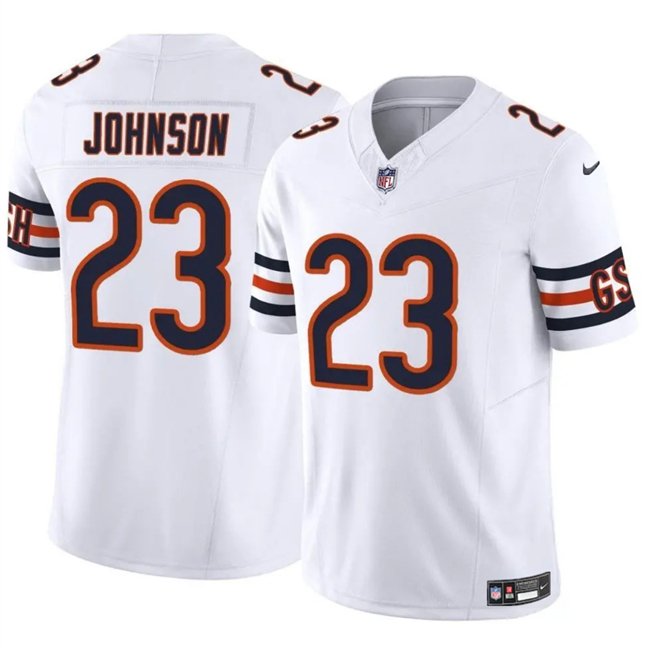 Men's Chicago Bears #23 Roschon Johnson White 2023 F.U.S.E. Vapor Stitched Football Jersey