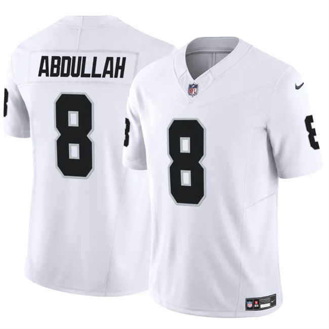 Men's Las Vegas Raiders #8 Ameer Abdullah White F.U.S.E Vapor Stitched Football Jersey