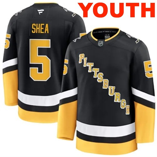 Youth Pittsburgh Penguins Fanatics Ryan Shea Authentic 2024-25 Alternate Black Stitched NHL Hockey Jersey