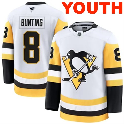 Youth Pittsburgh Penguins Fanatics Michael Bunting Authentic 2024-25 Away White Stitched NHL Hockey Jersey