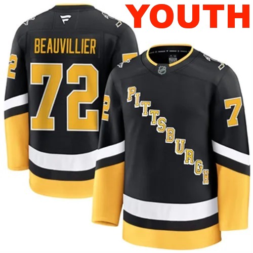 Youth Pittsburgh Penguins Fanatics Anthony Beauvillier Authentic 2024-25 Alternate Black Stitched NHL Hockey Jersey