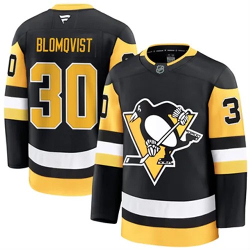 Men's Pittsburgh Penguins Fanatics Joel Blomqvist Authentic 2024-25 Home Black Stitched NHL Hockey Jersey