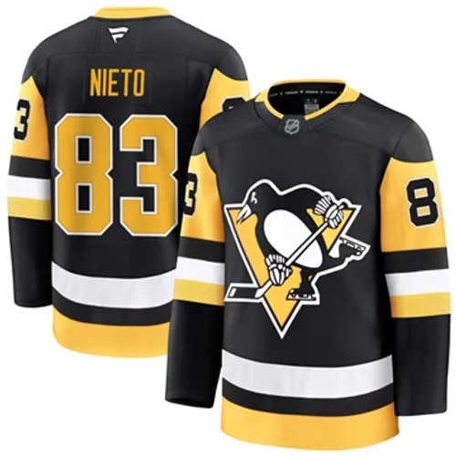 Men's Pittsburgh Penguins Fanatics Matt Nieto Authentic 2024-25 Home Black Stitched NHL Hockey Jersey