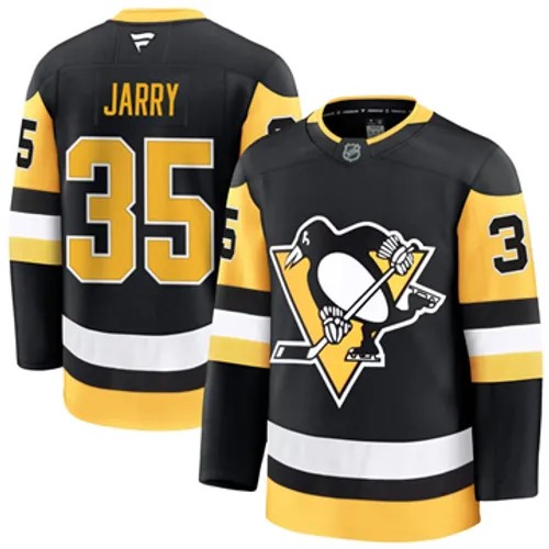 Men's Pittsburgh Penguins Fanatics Tristan Jarry Authentic 2024-25 Home Black Stitched NHL Hockey Jersey