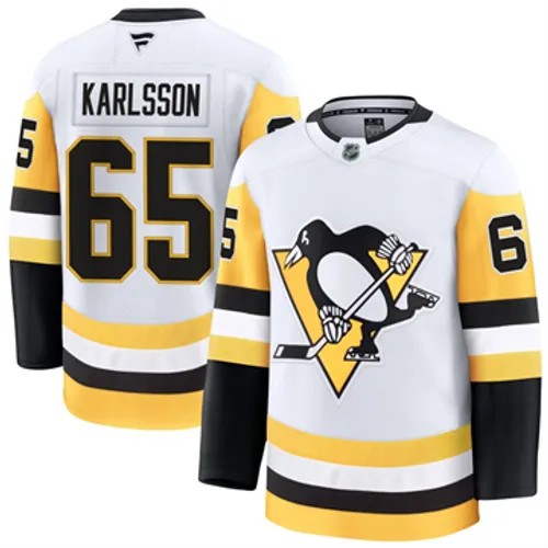 Men's Pittsburgh Penguins Fanatics Erik Karlsson Authentic 2024-25 Away White Stitched NHL Hockey Jersey