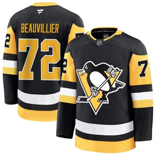 Men's Pittsburgh Penguins Fanatics Anthony Beauvillier Authentic 2024-25 Home Black Stitched NHL Hockey Jersey