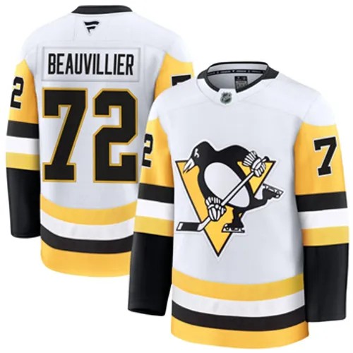 Men's Pittsburgh Penguins Fanatics Anthony Beauvillier Authentic 2024-25 Away White Stitched NHL Hockey Jersey