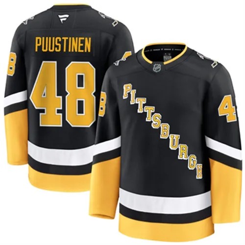 Men's Pittsburgh Penguins Fanatics Valtteri Puustinen Authentic 2024-25 Alternate Black Stitched NHL Hockey Jersey