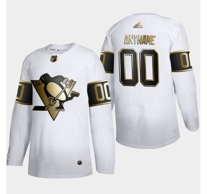 Men's Adidas Pittsburgh Penguins Customized NHL Golden Edition White Stitched Hockey Jersey