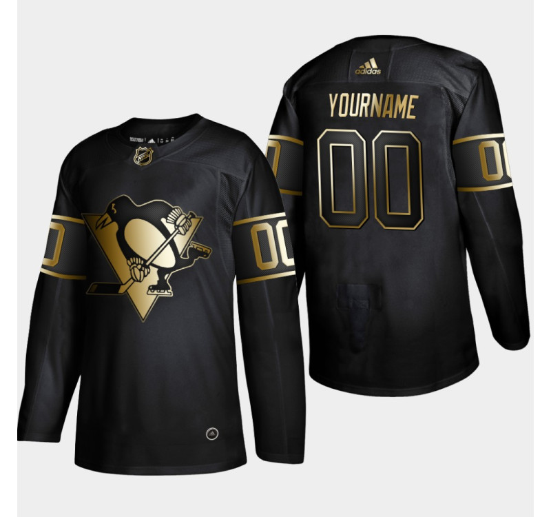 Men's Adidas Pittsburgh Penguins Customized Black 2019 NHL Golden Edition Stitched Hockey Jersey