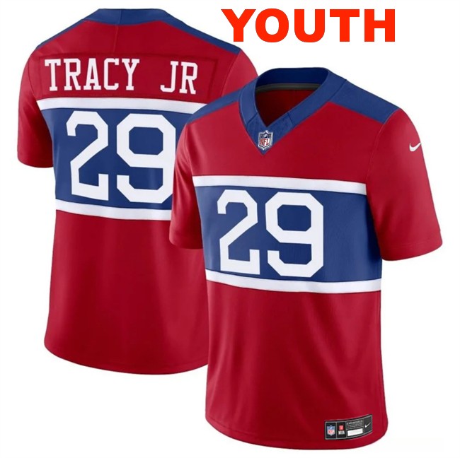 Youth New York Giants #29 Tyrone Tracy Jr Red Alternate Vapor F.U.S.E. Limited Stitched Football Jersey