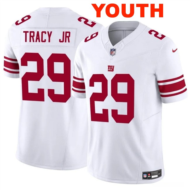 Youth New York Giants #29 Tyrone Tracy Jr White 2023 F.U.S.E. Vapor Untouchable Limited Stitched Jersey