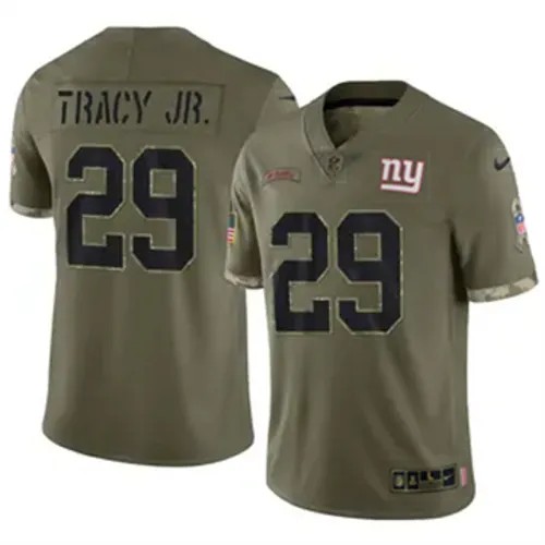 Men's New York Giants #29 Tyrone Tracy Jr. Vapor Limited 2022 Salute to Service Olive Nike Stitched NFL Football Jersey