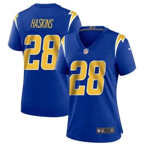 Women's Los Angeles Chargers #28 Hassan Haskins Vapor Limited Alternate Royal Blue Nike Stitched NFL Football Jersey