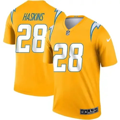 Men's Los Angeles Chargers #28 Hassan Haskins Vapor Limited Inverted Legend Gold Nike Stitched NFL Football Jersey