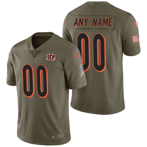 Customized Men's Cincinnati Bengals Nike Olive Salute To Service Limited Stitched NFL Jersey