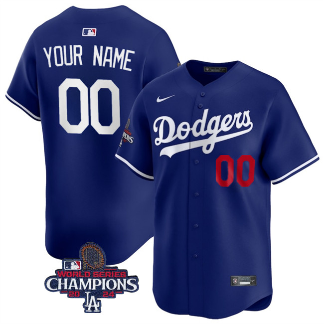 Men's Los Angeles Dodgers Customized Royal 2024 World Series Champions Alternate Limited Stitched Baseball Jersey