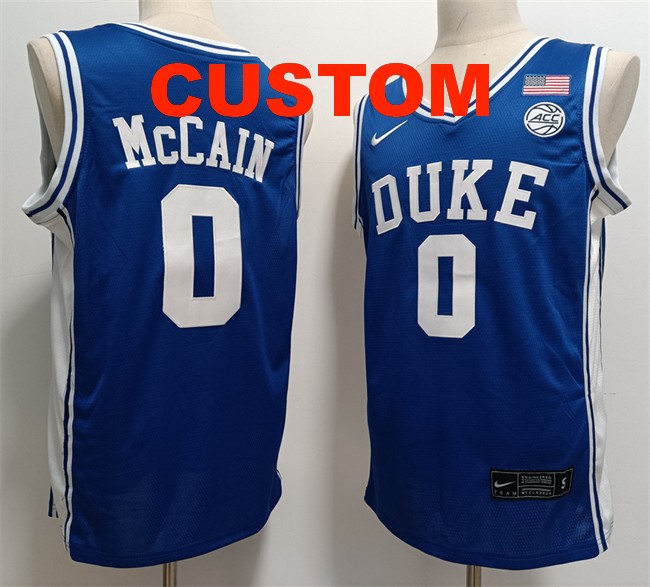 Men's Duke Blue Devils Active Player Custom Blue Stitched Basketball Jersey