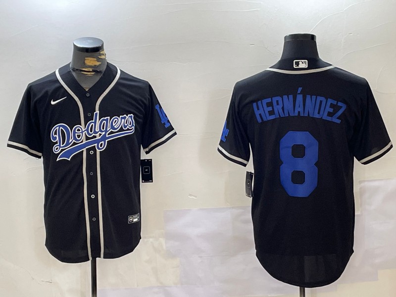 Men's Los Angeles Dodgers #8 Enrique Hernández Black Stitched Baseball Jersey