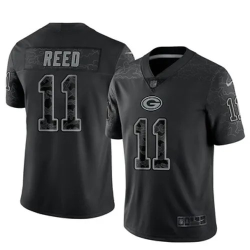 Men's Green Bay Packers Nike #11 Jayden Reed Vapor Limited Reflective Black Stitched NFL Jersey