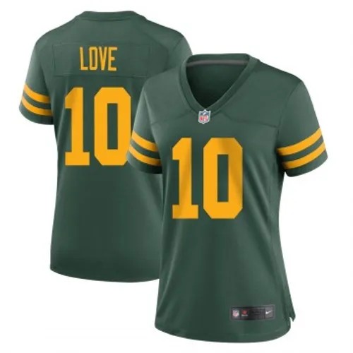 Women's Green Bay Packers Nike #10 Jordan Love Vapor Limited Alternate Green Stitched NFL Jersey