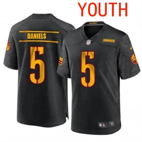 Youth Washington Commanders #5 Jayden Daniels Vapor Limited Alternate Black Nike Stitched NFL Jersey