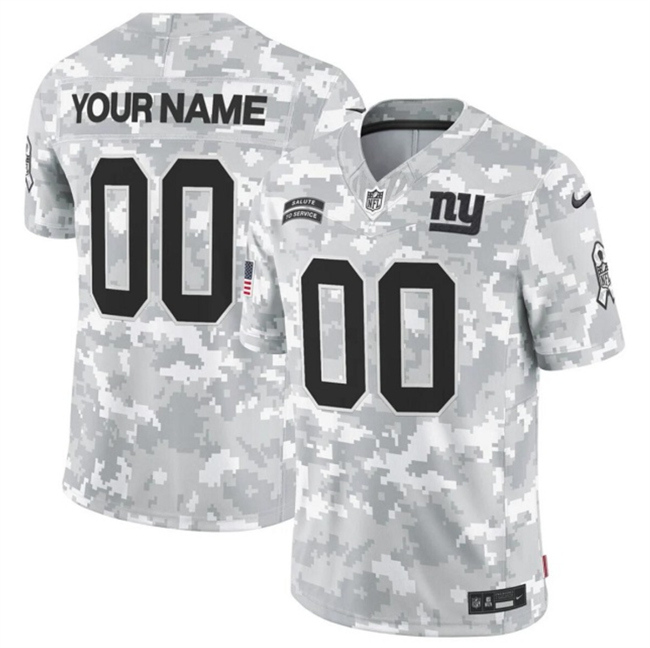 Youth New York Giants Active Player Custom 2024 F.U.S.E Arctic Camo Salute to Service Limited Stitched Football Jersey