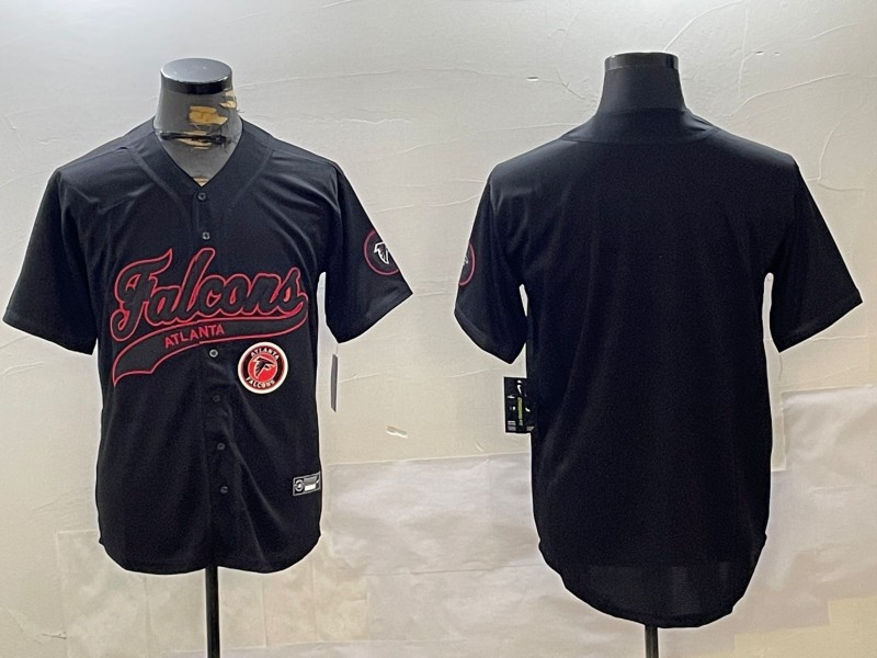 Men's Atlanta Falcons Blank Black Cool Base Baseball Stitched Jerseys