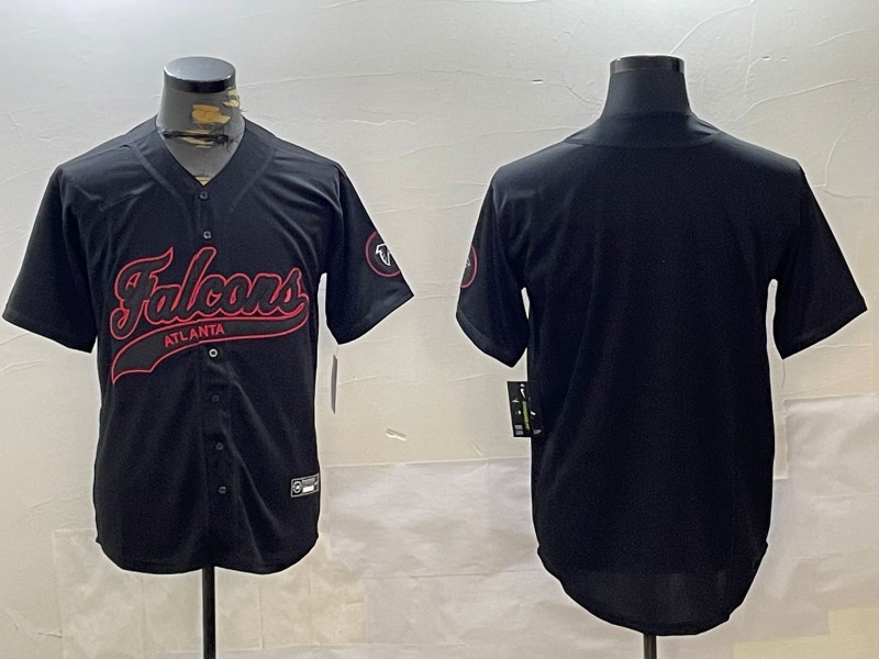 Men's Atlanta Falcons Blank Black Cool Base Baseball Stitched Jersey