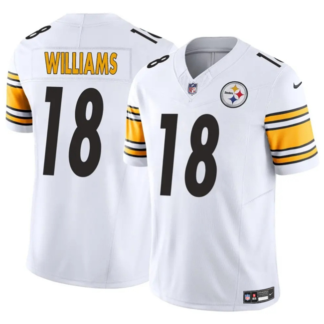 Men's Pittsburgh Steelers #18 Mike Williams White 2024 F.U.S.E. Vapor Untouchable Limited Stitched Jersey