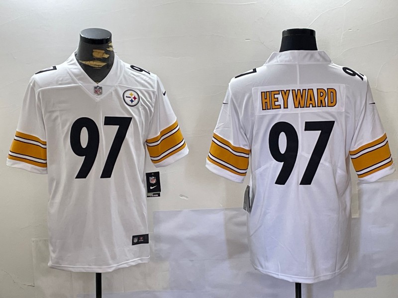 Men's Pittsburgh Steelers #97 Cameron Heyward White Vapor Limited Stitched Football Jersey